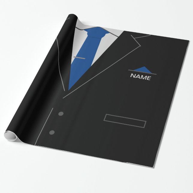 Personalised Custom Name Business Wrapping Paper (Unrolled)