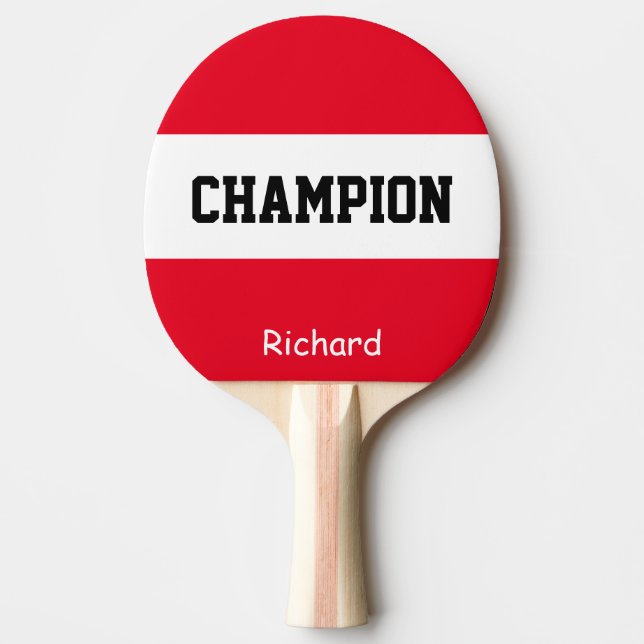 Personalised Custom Name Champion Ping Pong Paddle (Front)