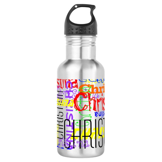 Personalised Custom Name Collage Colourful 710 Ml Water Bottle (Front)