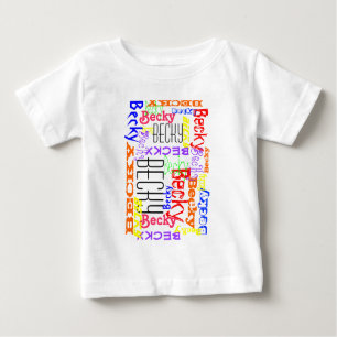 Personalised Custom Name Collage Colourful Baby T-Shirt