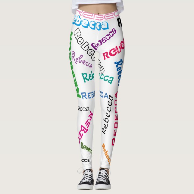 Personalised Custom Name Collage Leggings (Front)