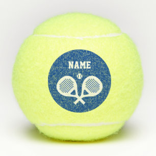 Personalised custom name crossed padel racket logo tennis balls