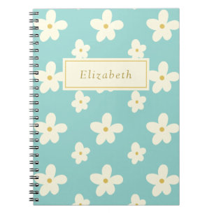 Personalised Custom Name Daisy Floral Cute Flowers Notebook