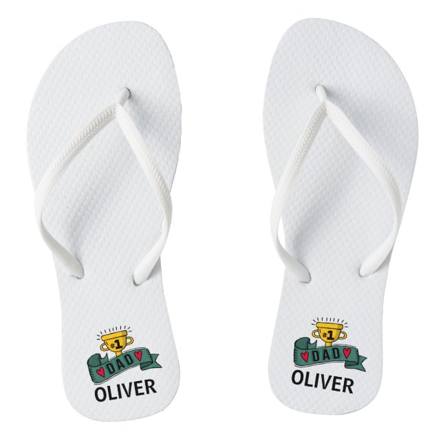Personalised Custom Name Father's Day | Flip Flops (Footbed)