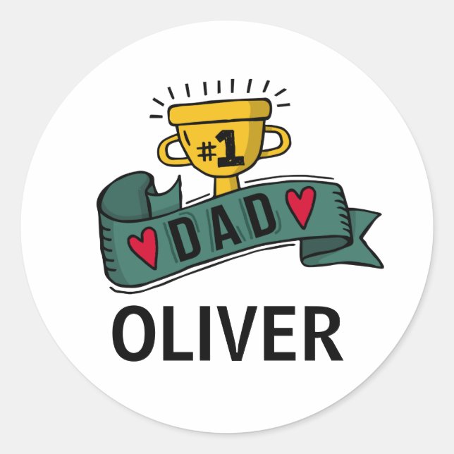 Personalised Custom Name Father's Day | Sticker (Front)