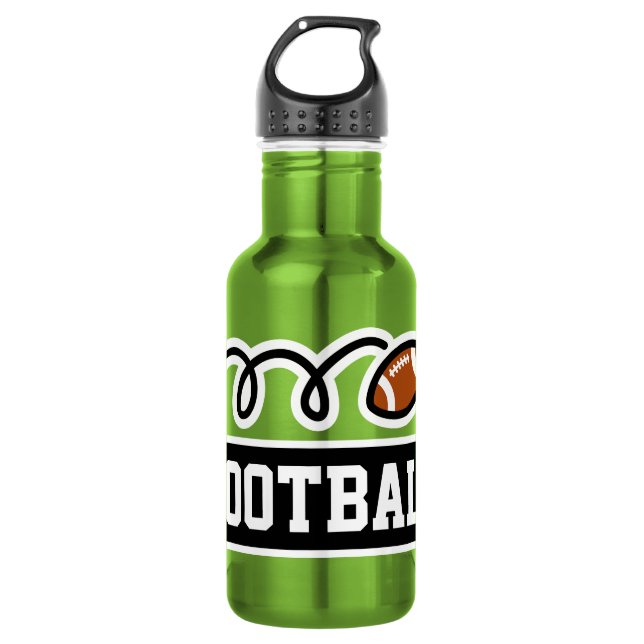 Personalised custom name football sports 532 ml water bottle (Front)