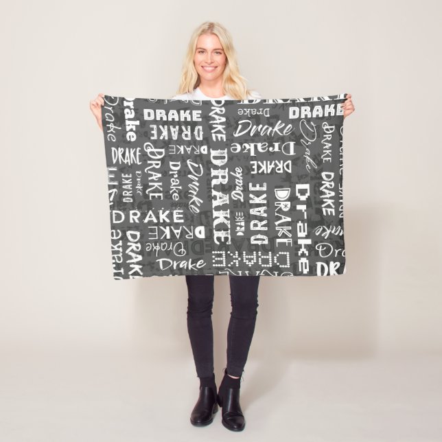 Personalised Custom Name for Drake Fleece Blanket (In Situ)