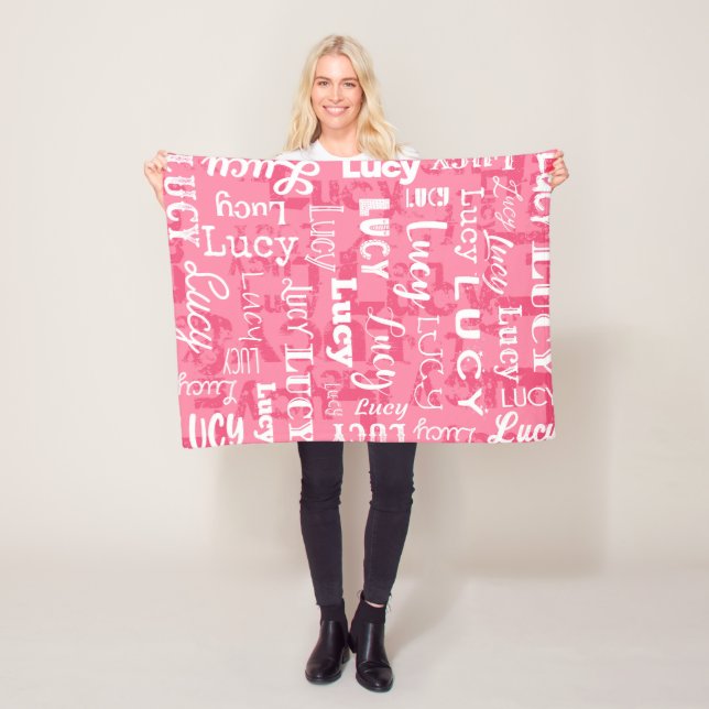 Personalised Custom Name for Lucy Fleece Blanket (In Situ)
