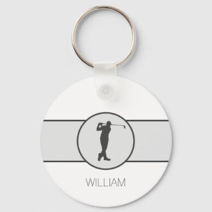 Personalised Custom Name Golfer Gifts Key Ring
