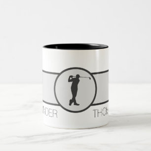Personalised Custom Name Golfer Two-Tone Coffee Mug
