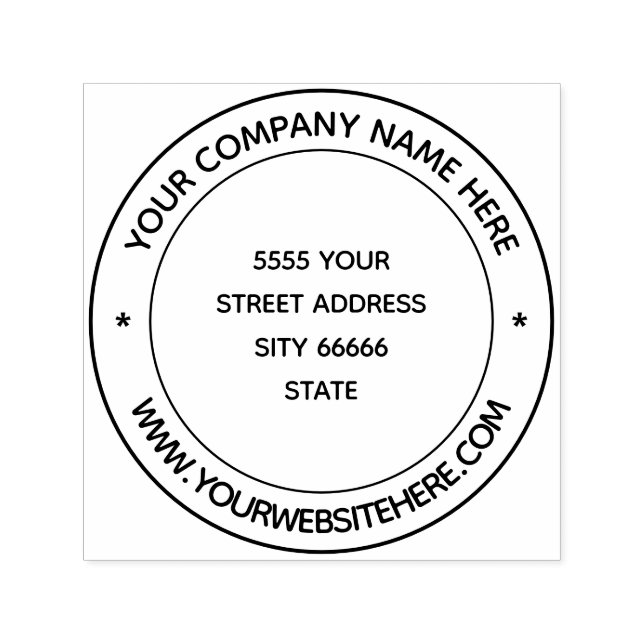 Personalised Custom Name Info Address Round Stamp (Design)
