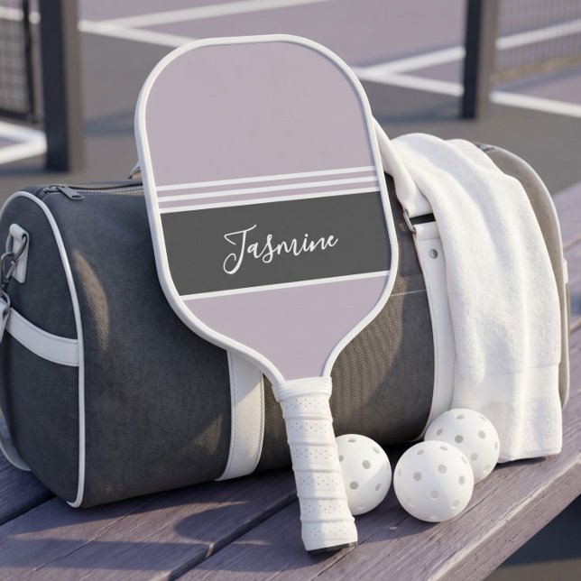 Personalised Custom Name Lavender Lilac Grey Pickleball Paddle (Creator Uploaded)