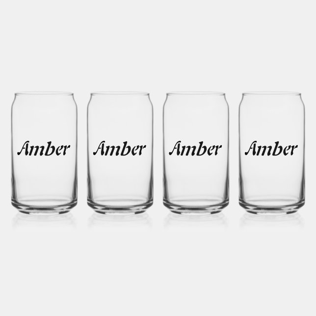 Personalised Custom Name Minimal monogram Stylish Can Glass (Front)