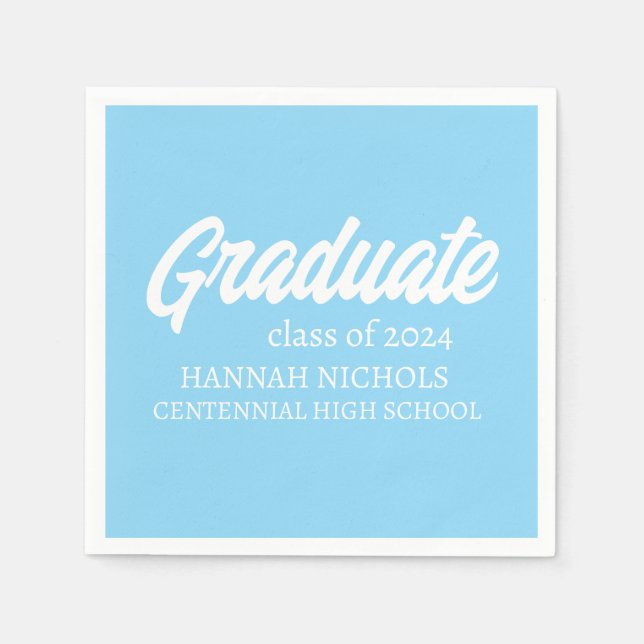 Personalised Custom Name Modern Graduate Napkins (Front)