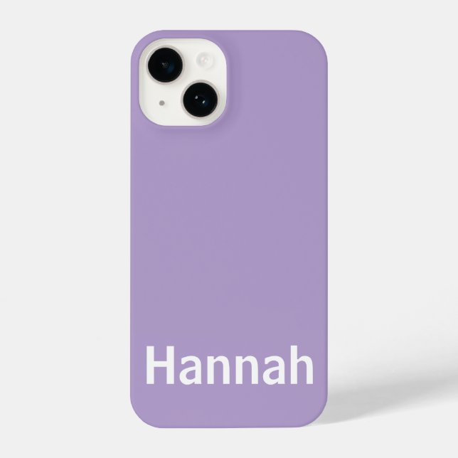 Personalised Custom Name Modern Minimal lavender  iPhone Case (Back)