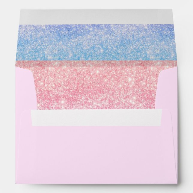 Personalised Custom Name Monogram Wedding Pink. Envelope (Back (Bottom))