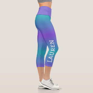 Personalised Custom Name Multi-Colour Capri Leggings