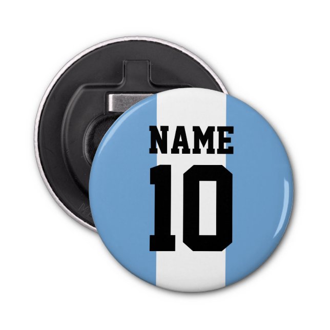 Personalised custom name & number Argentina Flag Bottle Opener (Front)