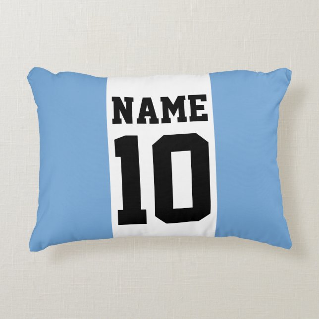 Personalised custom name & number Argentina Flag Decorative Cushion (Front)