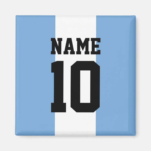 Personalised custom name & number Argentina Flag Magnet (Front)