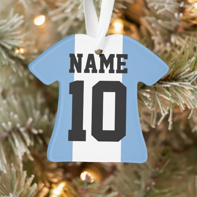 Personalised custom name & number Argentina Flag Ornament (Tree)