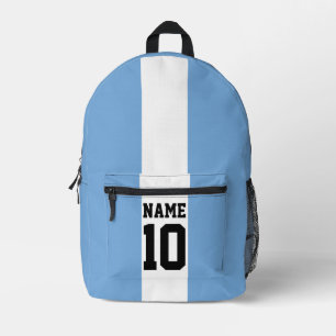 Personalised custom name & number Argentina Flag Printed Backpack