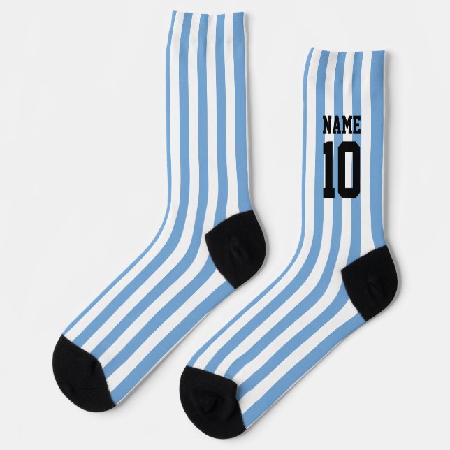 Personalised custom name & number Argentina Flag Socks (Left)