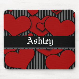 Personalised & Custom Name Red Gothic Mousepad