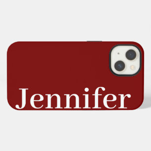 Personalised Custom Name Simple Elegant Cherry Red iPhone 13 Case