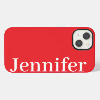 Personalised Custom Name Simple Elegant Red Colour