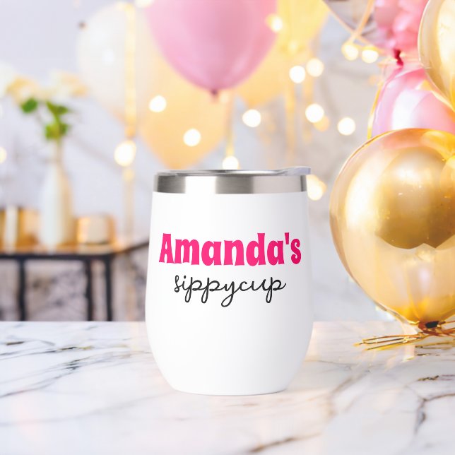 Personalised Custom Name Sippy Cup Wine Tumbler (Bachelor Party)