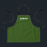 Personalised Custom Name Solid Colour Forest Green Apron<br><div class="desc">Personalised Custom Name Solid Colour green. Font can be changed by clicking the "Edit Design" button.</div>