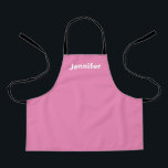 Personalised Custom Name Solid Colour Pink Apron<br><div class="desc">Personalised Custom Name Solid Colour,  Font can be changed by clicking the "Edit Design" button.</div>