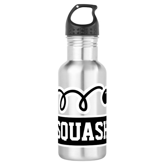 Personalised custom name squash sports 532 ml water bottle (Front)