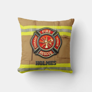 Personalised Custom Name Strong Firefighter Cushion