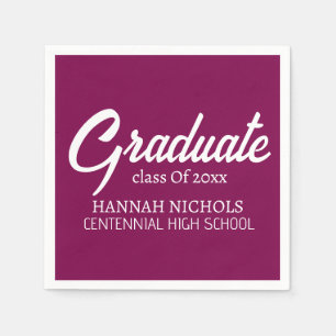 Personalised Custom Name Stylish Modern Graduation Napkin