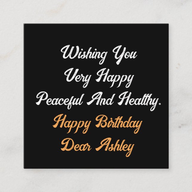 Personalised Custom Name Text Photo Happy Birthday Enclosure Card (Front)