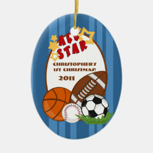 Personalised Custom Ornament All Star Blue