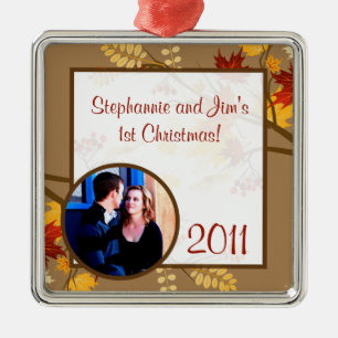 Personalised Custom Ornament Autumn Branch Leaves
