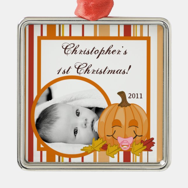 Personalised Custom Ornament Autumn Fall Pumpkin (Front)