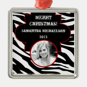 Personalised Custom Ornament Black and White Zebra