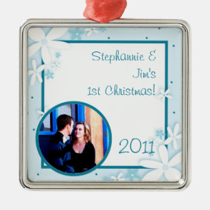 Personalised Custom Ornament Blue Daisies