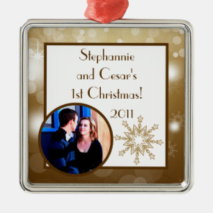 Personalised Custom Ornament Christmas Copper Blur