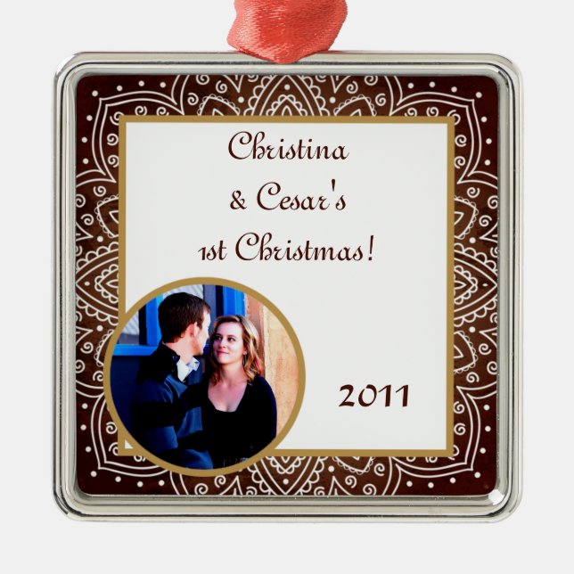 Personalised Custom Ornament Deep Moroccan Brown (Front)
