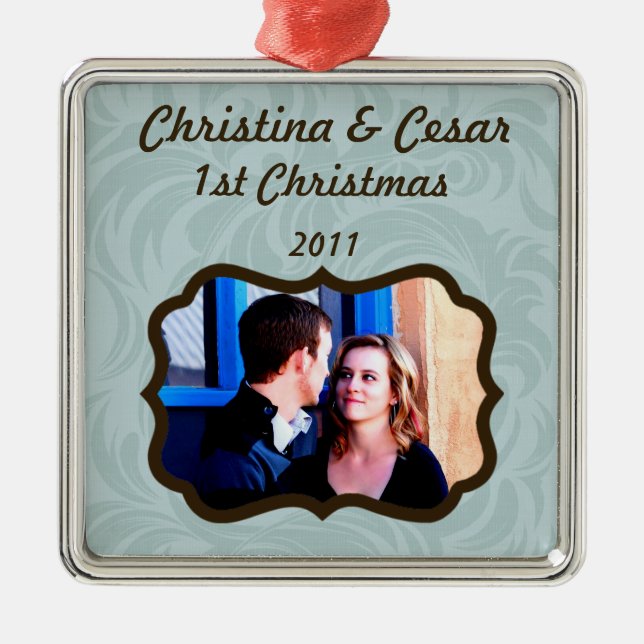 Personalised Custom Ornament I Moustache You a Que (Front)