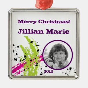 Personalised Custom Ornament Pink Lime Green Paint