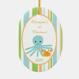 Personalised Custom Ornament Striped Ocean Sea