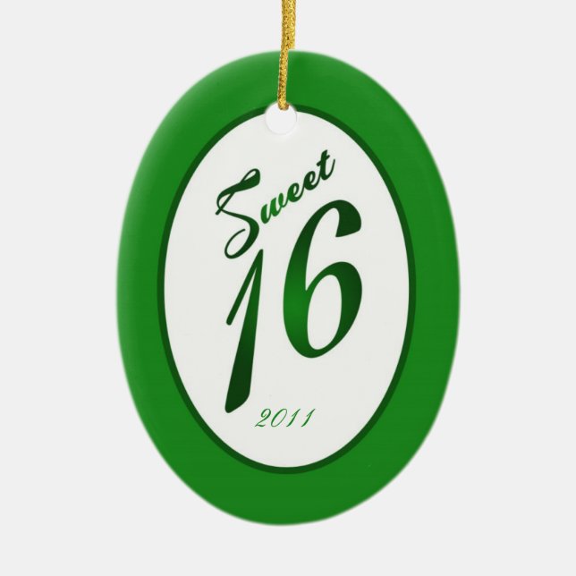 Personalised Custom Ornament Sweet 16 Green (Front)