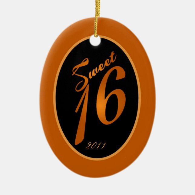Personalised Custom Ornament Sweet 16 Orange (Front)