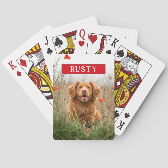 Personalised Custom Pet Photo Name Playing Cards (Back)